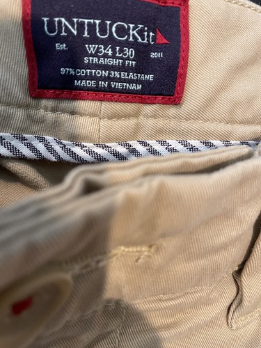 UNTUCKit Hose Herren 34 x 30 Beige Straight Fit Chino Khakis - Bild 5 von 5