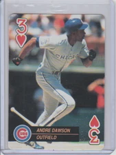 1992 U.S. Playing Card Co. Baseball Aces 3 of Hearts Andre Dawson Chicago Cubs