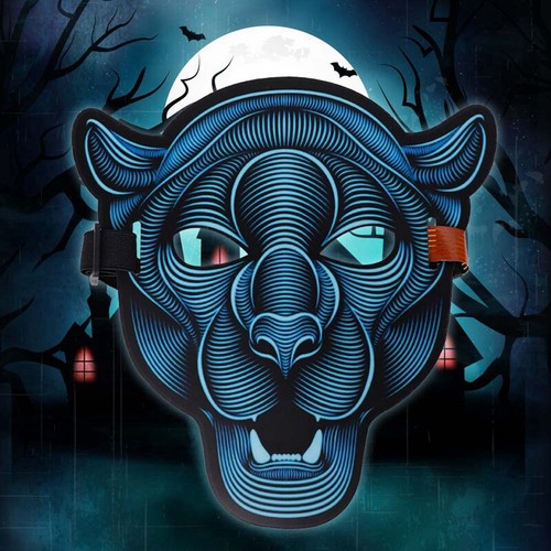 Halloween LED Glow Mask EL Wire Light Up The Purge Party - Picture 2 of 10