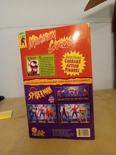 1994 Marvel Spider-Man Maximum Carnage Deluxe Edition Modellino giocattolo Biz 10" - Foto 5 di 6