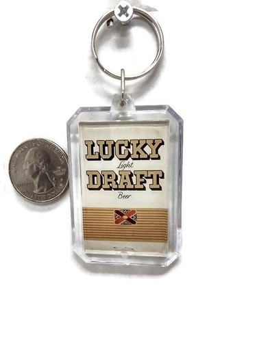 Schlüsselanhänger umfunktioniert Vintage Streichholzschachtelhülle Glückslicht Bier vom Fass  - Bild 2 von 2