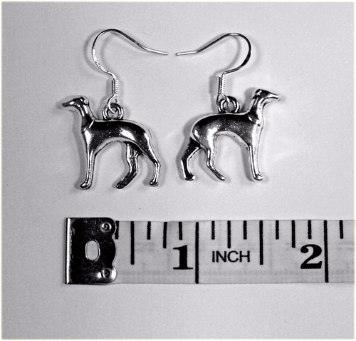 Handmade Silver Plated Greyhound/Whippet Earrings - Picture 5 of 5