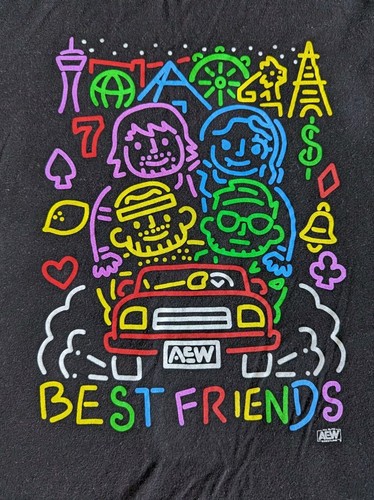 Camiseta BEST FRIENDS XL AEW Pro Wrestling Trent Chuck Taylor Naranja Cassidy - Imagen 2 de 5
