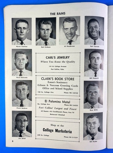 1958 Utah Utes Redskins - Colorado State Rams Football Program Nice! - Picture 8 of 9
