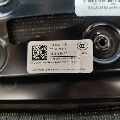 To Panneau de porte arrière gauche TESLA MODEL X 1058003-11-E