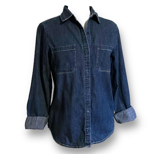 AG Adriano Goldschmied Womens Selena Sz Shirt Small Blue Denim Chore Utility Top - Picture 7 of 9