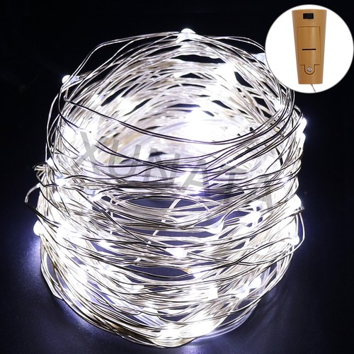 20 LED Wine Bottle Silver Wire Fairy String light bulb Cork Festival Party Decor - Picture 13 of 21