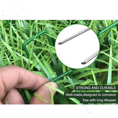 Fixed Pegs 500 Lawn Turf Pad U Peg Pins Artificial Synthetic Fake Weed Grass Mat - Picture 4 of 17