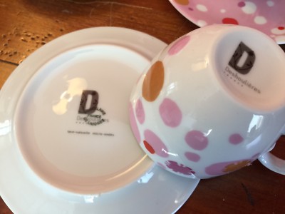6 Tasses à Café 'Pollen Rose' Par Deshoulières - Service De 6 Tasses Neuves