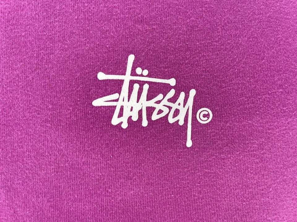 Sudadera Pullover Stussy Basic Rosa Cuello Redondo Logo Grande Para Hombre Talla Pequeña Foto 2 de 4