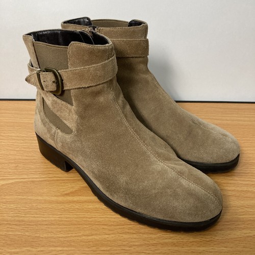 Aerosoles Stiefeletten Damen 7,5 M Notizbuch seitlicher Reißverschluss Stiefelette braun Wildleder lässig - Bild 7 von 13