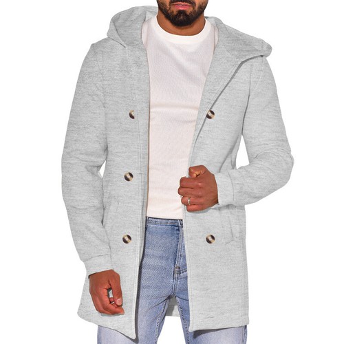 Gabardina Otoño/Invierno Con Capucha Doble Pecho Para Hombre Chaqueta Informal Prendas de abrigo Prenda para el torso - Imagen 2 de 30