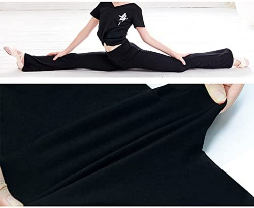 Girls High Waist Stretchy Flared Bell Bottom Pants Dance Ballet Yoga Trousers - Foto 11 di 11