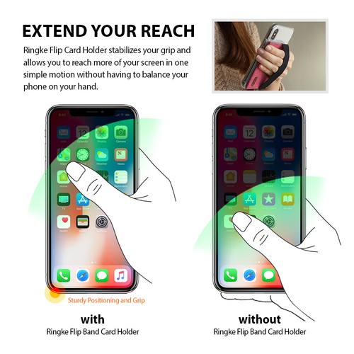 Ringke Flip Card Holder Adhesive 3M Premium Slim Fashion Multi-Card Slot Wallet - Picture 131 of 152