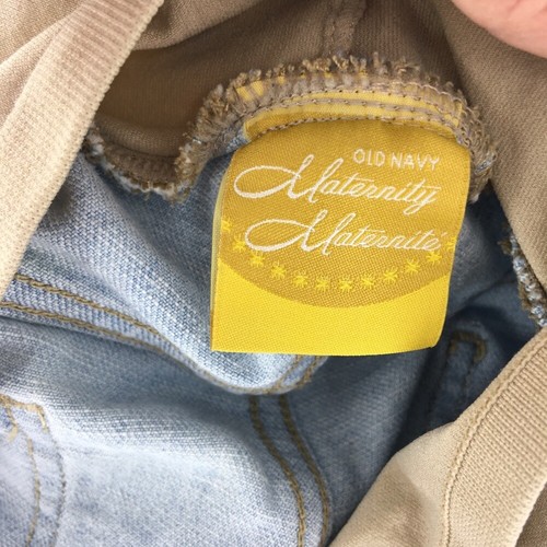 Old Navy Umstandsjeans Used-Look blau durchgehender Einsatz hohe Taille Damen 10 Komfort - Bild 9 von 10