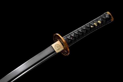 30'Wakizashi Black Blade 1095 Carbon Steel Japanese Samurai Sharp Fulltang Sword - Picture 5 of 10