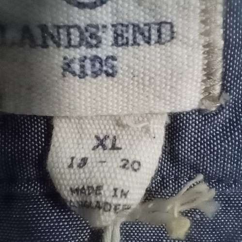 Lands Ends KIDS Seersucker Blazer Jacket Sz XL 18-20 Blue White Striped Preppy - Picture 5 of 14