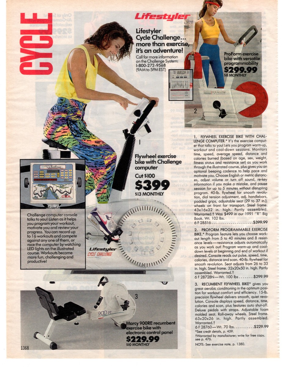Sears LIFESTYLER Cycle Exercise Equipment Fitness 1991 Vintage Print Ad Original eBay