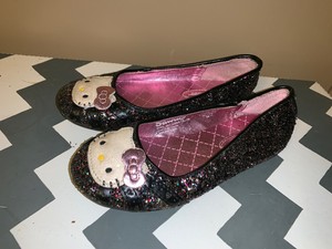 black sparkly ballet flats