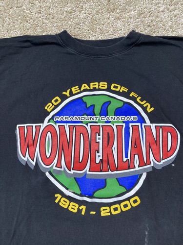 Vtg 90s Paramount Canada's Wonderland Amusement Park T shirt Mens M Medium 2000