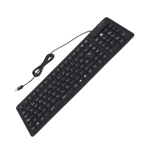 Keyboard 105 Key Spanish Usb Wired Foldable Quiet Waterproof Dustproof Sili MPF - Picture 13 of 22