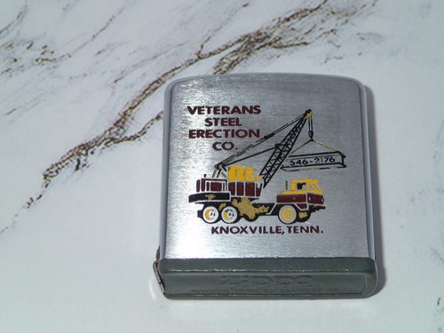 Vintage Zippo Veterans Stahl Erektion Co Knoxville TN - Maßband - Lesen - Bild 9 von 10