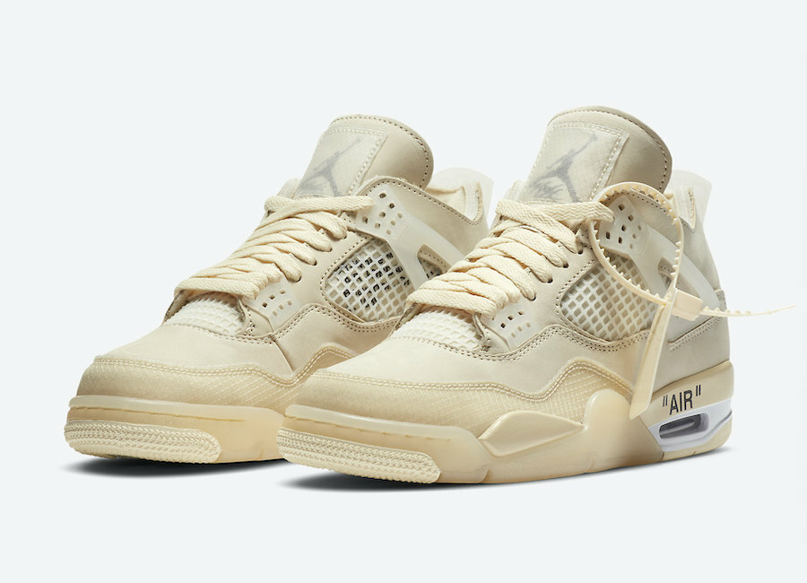 NIKE x OFF WHITE ☆ Air Jordan 4 Retro SP Women’s ‘Sail’ Off White X Women's Nike Air Jordan Retro IV 4 SP Sail