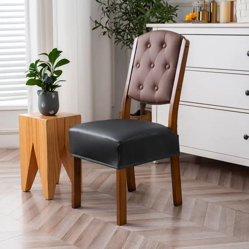 Waterproof PU Leather Chair Cushion Cover Stretch Dining Seat Sofa SlipCover 2PC - Picture 18 of 30