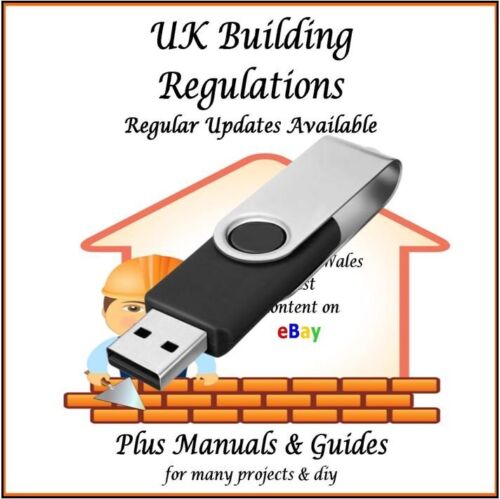 UK Building Regulations Comprehensive with Updates Link Inc Scots & Wales USB - Afbeelding 1 van 1