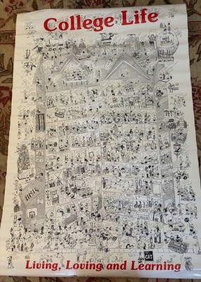 Original Vintage 1985 Scorpio Poster College Life Living Loving & Learning