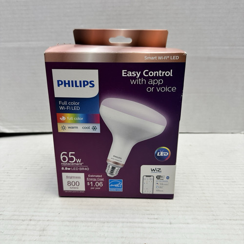 Philips Smart Wi-Fi LED Flood Light, Full Color 65W, BR40 - Picture 1 of 6