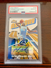 2003-04 Topps Finest Carmelo Anthony Rookie Auto RC PSA 10 Low POP 17 SN#411/999