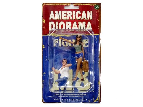 Juego de 2 estatuillas American Diorama Hitchhiker para coches modelo a escala 1 por 18 - Imagen 1 de 1