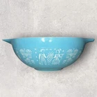 Pyrex 444 Turquoise Amish Butterprint Cinderella Bowl 4 Qt