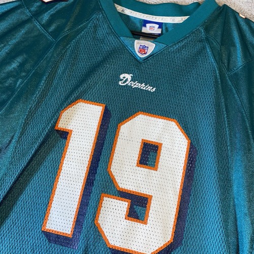 Reebok Ted Ginn Jr Miami Dolphins Jersey Youth L #19 NFL On Field Vintage Teal