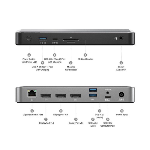 ALOGIC MX3 USB-C TripleDisplay DP Alt. Mode Docking Station With 100W Power ... - Picture 2 of 8