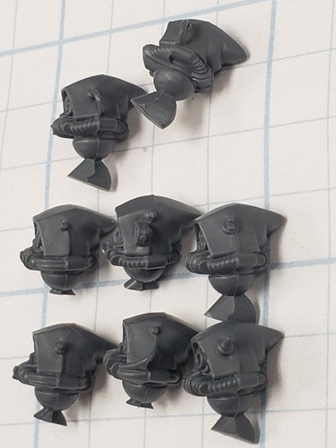 40k AdMech Skitarii ARMORY Bits Vanguard Ranger Bionic Hooded Head x8 Lot AR03 - Picture 3 of 4