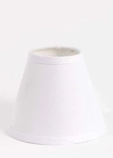 Clip On Empire White Linen Lamp Shade for Candelabra bulb 3" x 6" x 5"