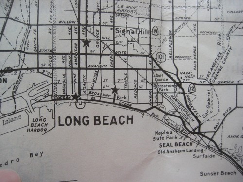 1948 Straßenkarte Los Angeles Motor Routen Kalifornien Santa Monica Long Beach US 66 - Bild 9 von 15