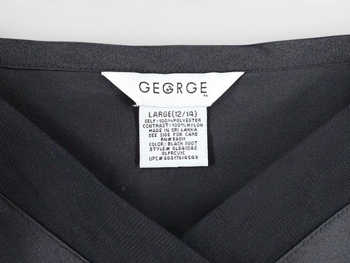 Vintage Y2K Babydoll Cami Tank Top Womens L Black Satin Camisole V-Neck 90s - Picture 4 of 7