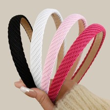 Thin NonSlip Knitted Headbands for Women, 4Pack Solid Colors
