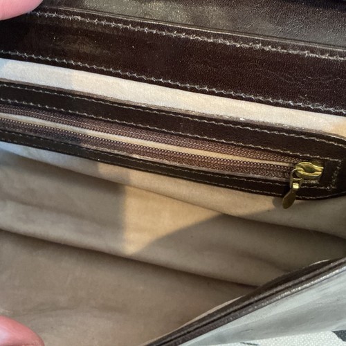 Vintage Brahmin Shoulder Bag Crocodile Embossed Brown Purse Designer Handbag - Bild 8 von 10