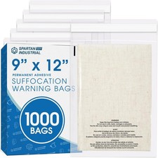 Clear Poly Bags 9x12 1000 Count Self Seal Adhesive Suffocation Warning