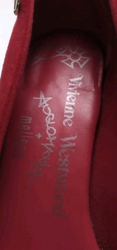 Vivienne Westwood x Melissa Red Velvety Heel Women's Size 8 - Picture 3 of 8