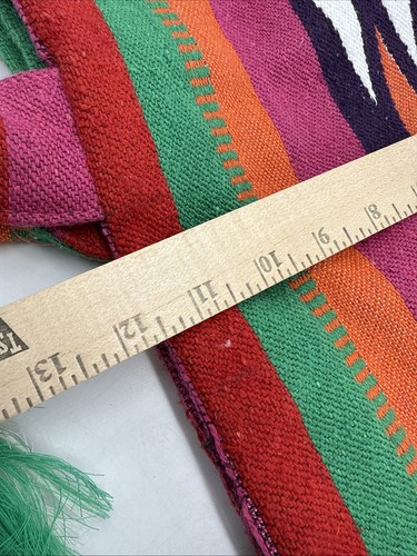 NWT NOS Nalini Woven Fabric Colorful 20"x12" Indian Boho Satchel Tote Flap Purse - Picture 13 of 16