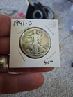 1941 D WALKING LIBERTY SILVER HALF DOLLAR Below Melt Price