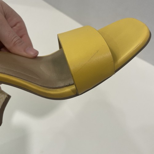 Apt 9 elegante gelbe Damen-Sandalen mit Blockabsatz Größe 8 Sommer Urlaub - Bild 11 von 12