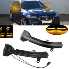 2x Grau Schwarz Linse LED Spiegelblinker Blinklicht Für BMW 7er F01 F02 2008-15