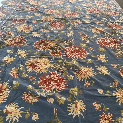April Cornell Blau Blumen Tischdecke 112" x 58" 100% Baumwolle - Bild 2 von 10