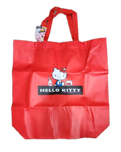 Sanrio Hello Kitty 50th Anniversary Reuseable Shopping Tote Beach Bag, Red